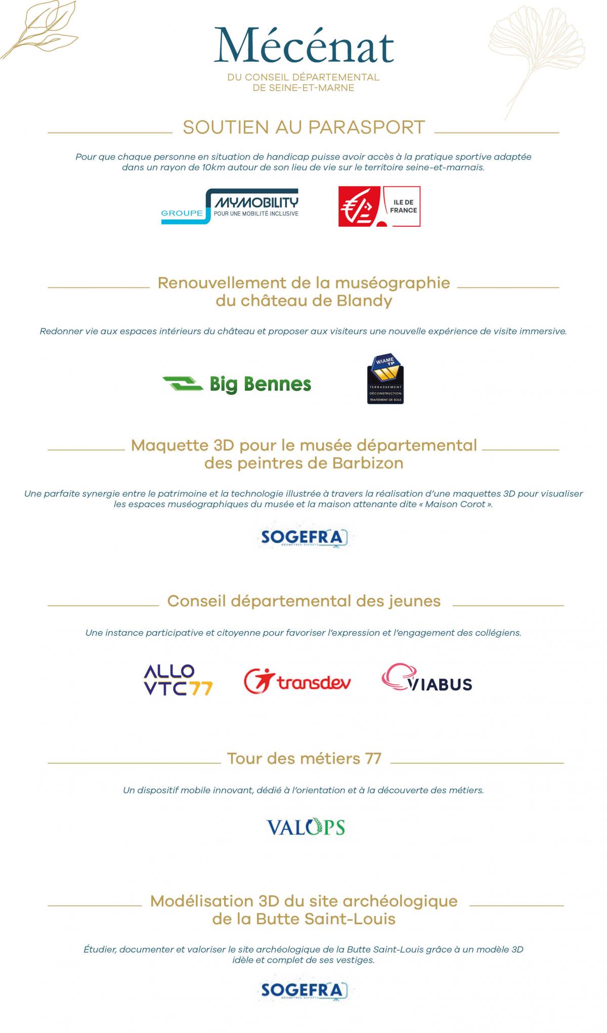 Infographie sur les mécènes du Département de Seine-et-Marne