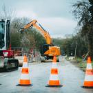 Travaux sur une route départementale en Seine-et-Marne