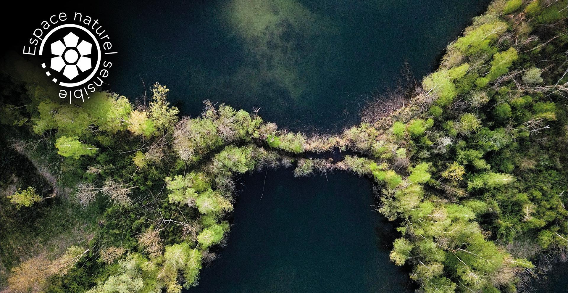 Espace naturel sensible en Seine-et-Marne vu du ciel