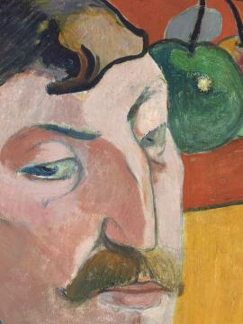 Détail d'un autoportrait de Paul Gauguin