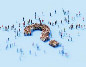 Point d'interrogation sur une foule