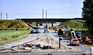 Travaux sur une route départementale en Seine-et-Marne