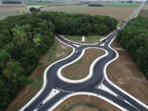 Double rond-point vu du ciel
