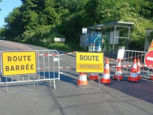 Route départementale barrée
