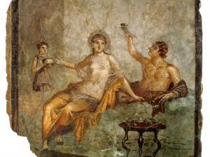 Fresque d'un banquet romain