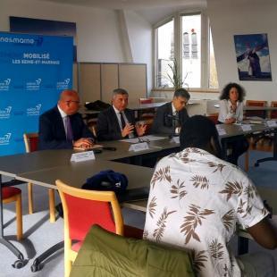 Conférence de presse à l'Hôtel du Département de Seine-et-Marne