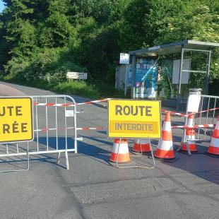Route départementale barrée