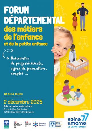 Affiche sur le forum départemental des métiers de l'enfance