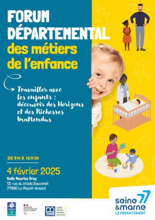 Affiche forum départemental des métiers de l'enfance 2025