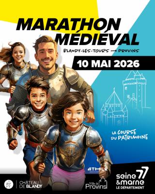 Affiche du marathon médiéval 2026 de Blandy à Provins
