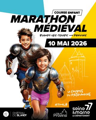 Affiche marathon médiéval en Seine-et-Marne