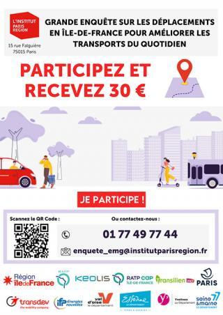 Affiche enquête publique Institut Paris Région
