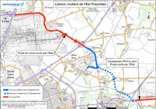 Carte Liaison routière de l'Est francilien