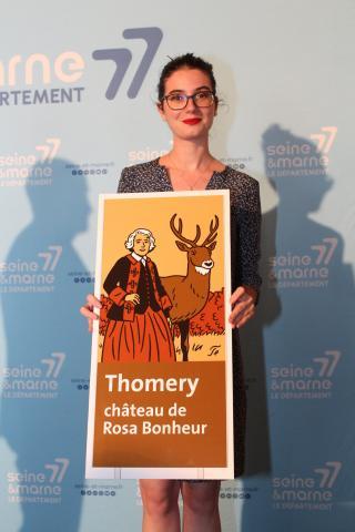 Nouveau panneau du château de Rosa Bonheur à Thomery