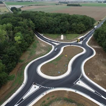Double rond-point vu du ciel