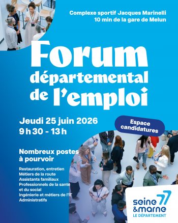 Affiche forum de l'emploi 2026 Département de Seine-et-Marne