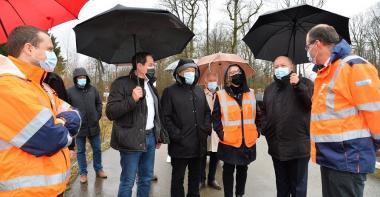 Visite du chantier routier de Bailly-Romainvilliers