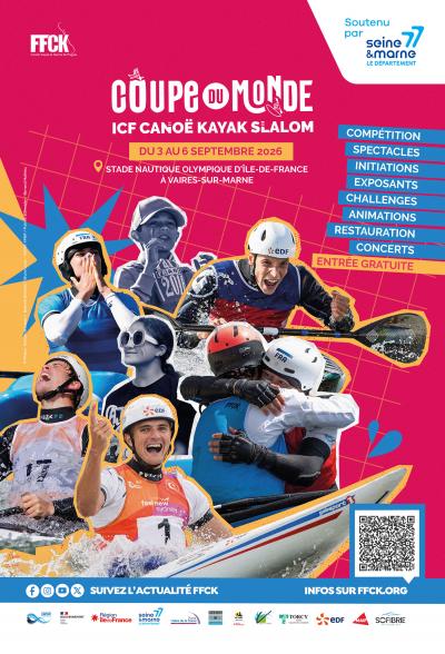 Affiche de la coupe du monde de canoë-kayak slalom 2026