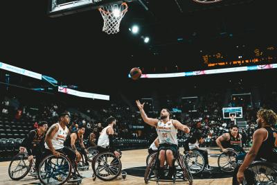 Joueurs de basket fauteuil