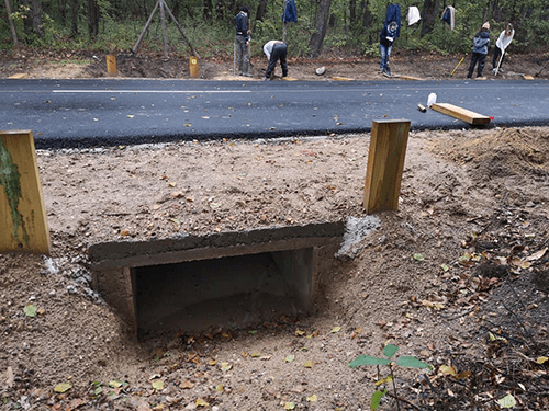 passerelle sur le chantier "crapauduc"