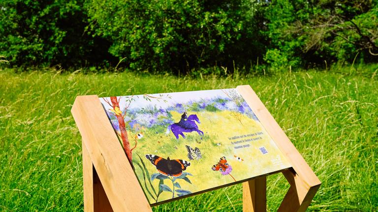 Panneau pédagogique à la Prairie de Malécot