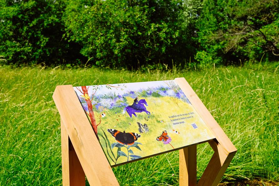 Panneau pédagogique à la Prairie de Malécot